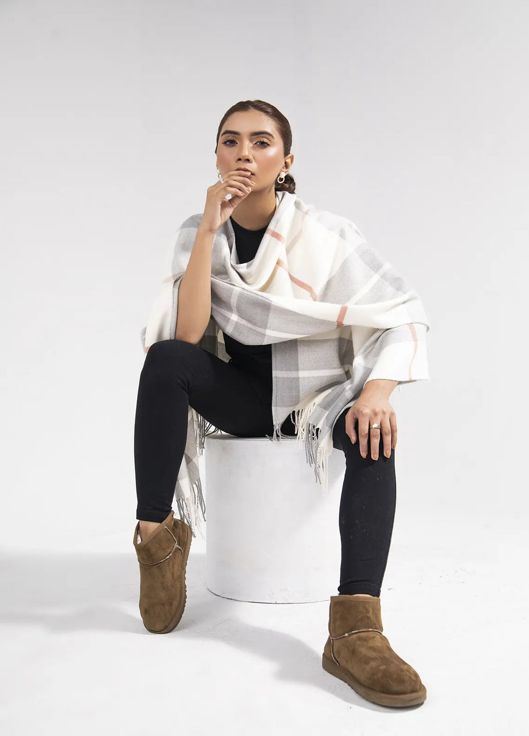 Manahils Polyester Luxury Cape Shawl 013