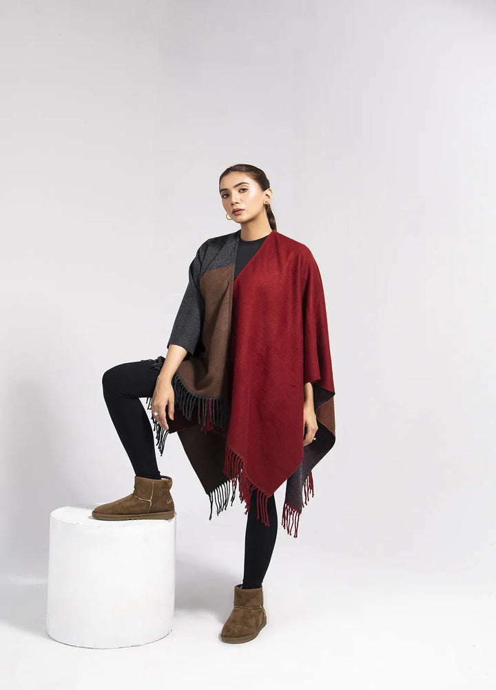 Manahils Polyester Luxury Cape Shawl 018