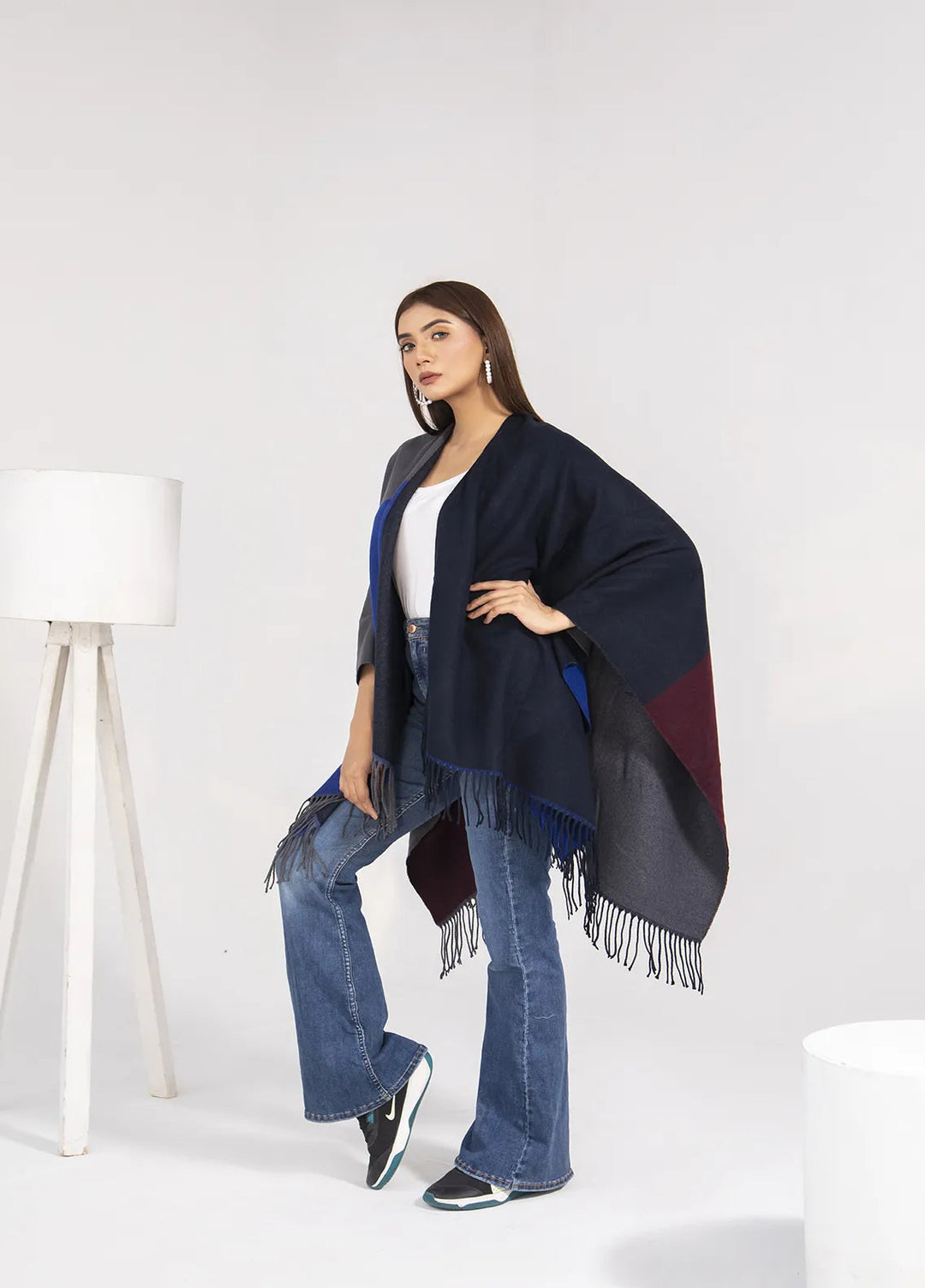 Manahils Polyester Luxury Cape Shawl 019