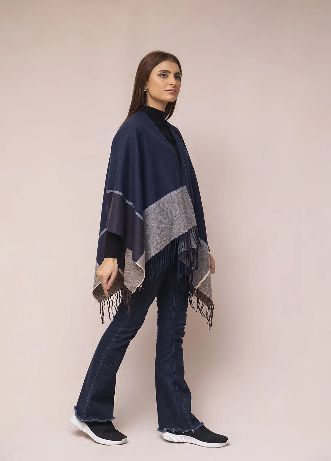 Manahils Polyester Luxury Cape Shawl 024