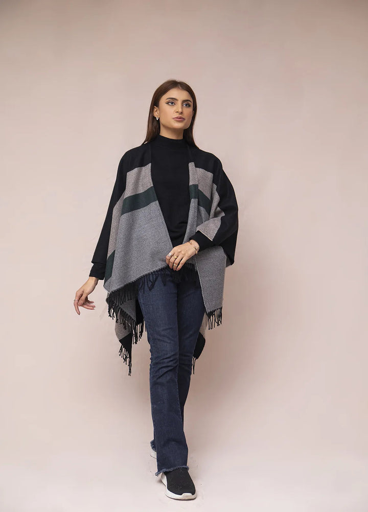 Manahils Polyester Luxury Cape Shawl 025