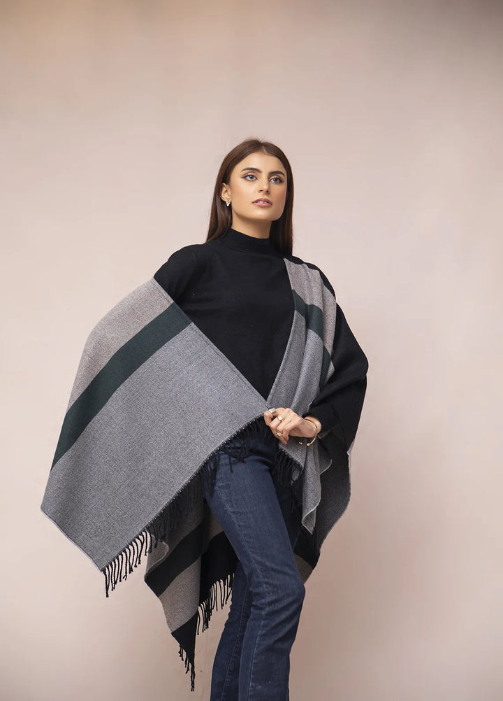 Manahils Polyester Luxury Cape Shawl 025