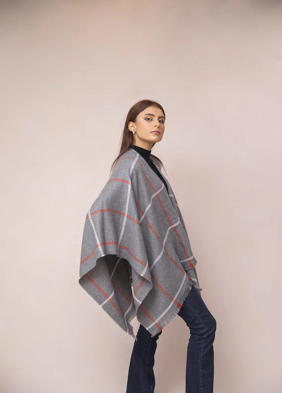 Manahils Polyester Luxury Cape Shawl 030