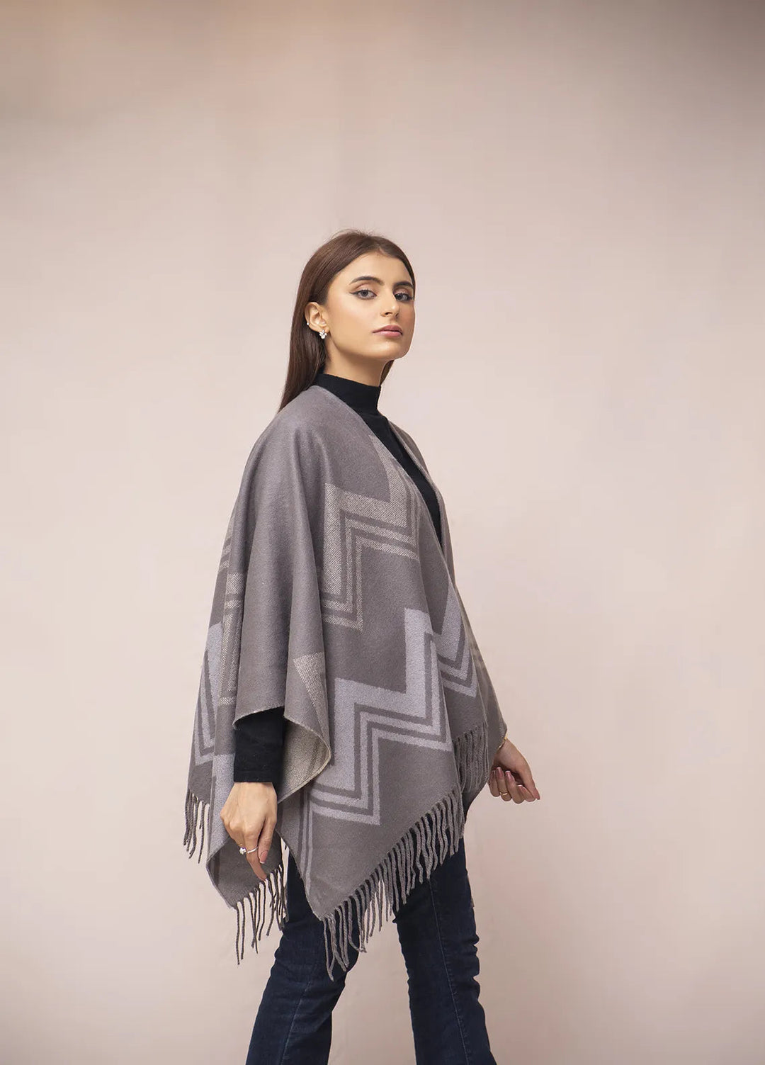 Manahils Polyester Luxury Cape Shawl 031