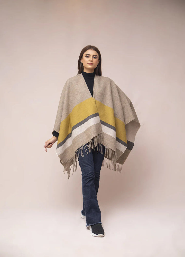 Manahils Polyester Luxury Cape Shawl 033
