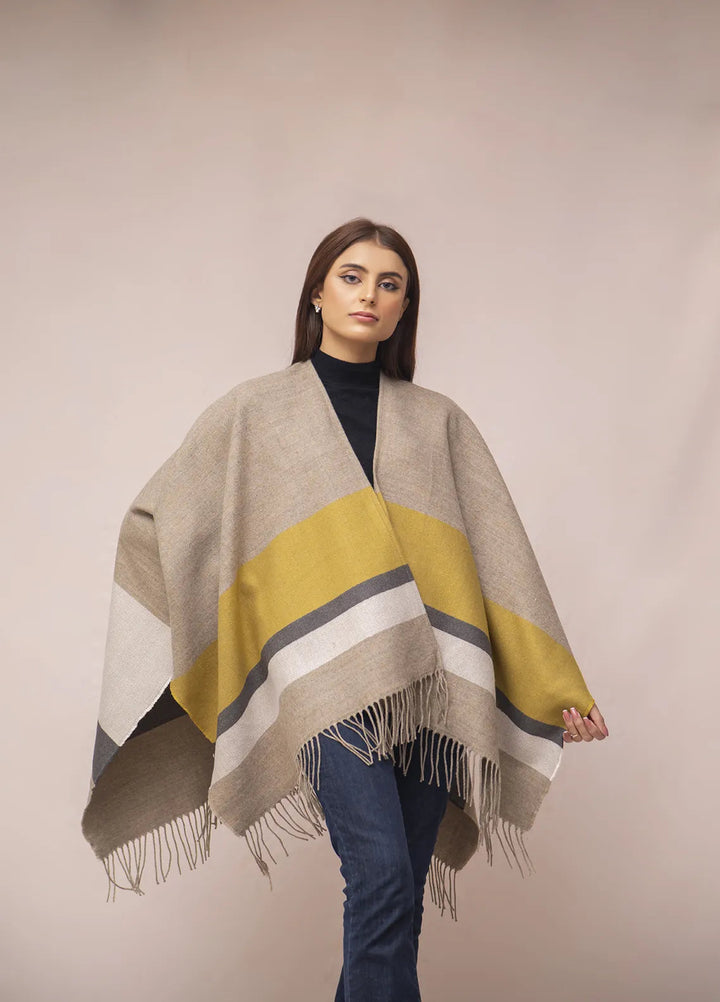 Manahils Polyester Luxury Cape Shawl 033