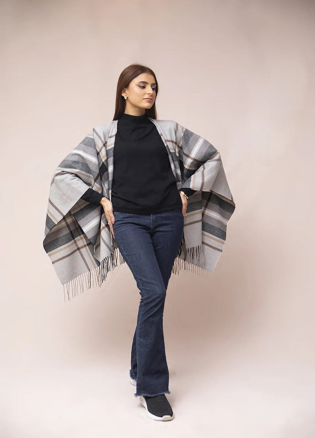 Manahils Polyester Luxury Cape Shawl 035