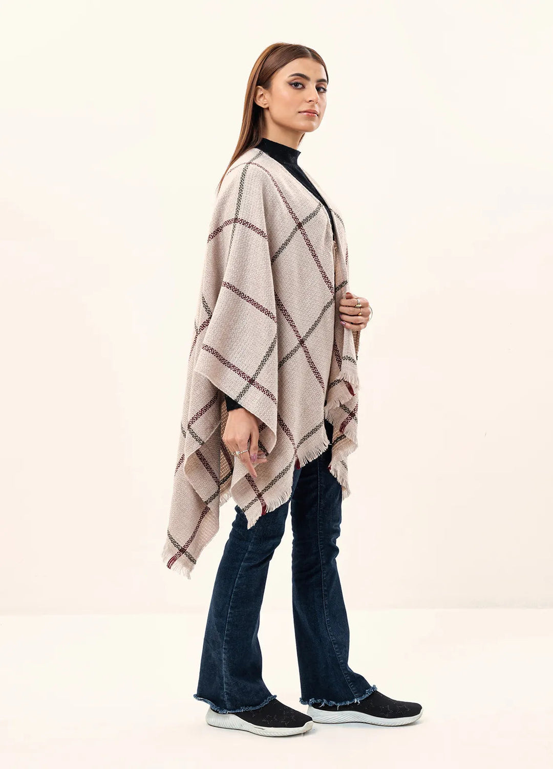 Manahils Polyester Luxury Cape Shawl 037