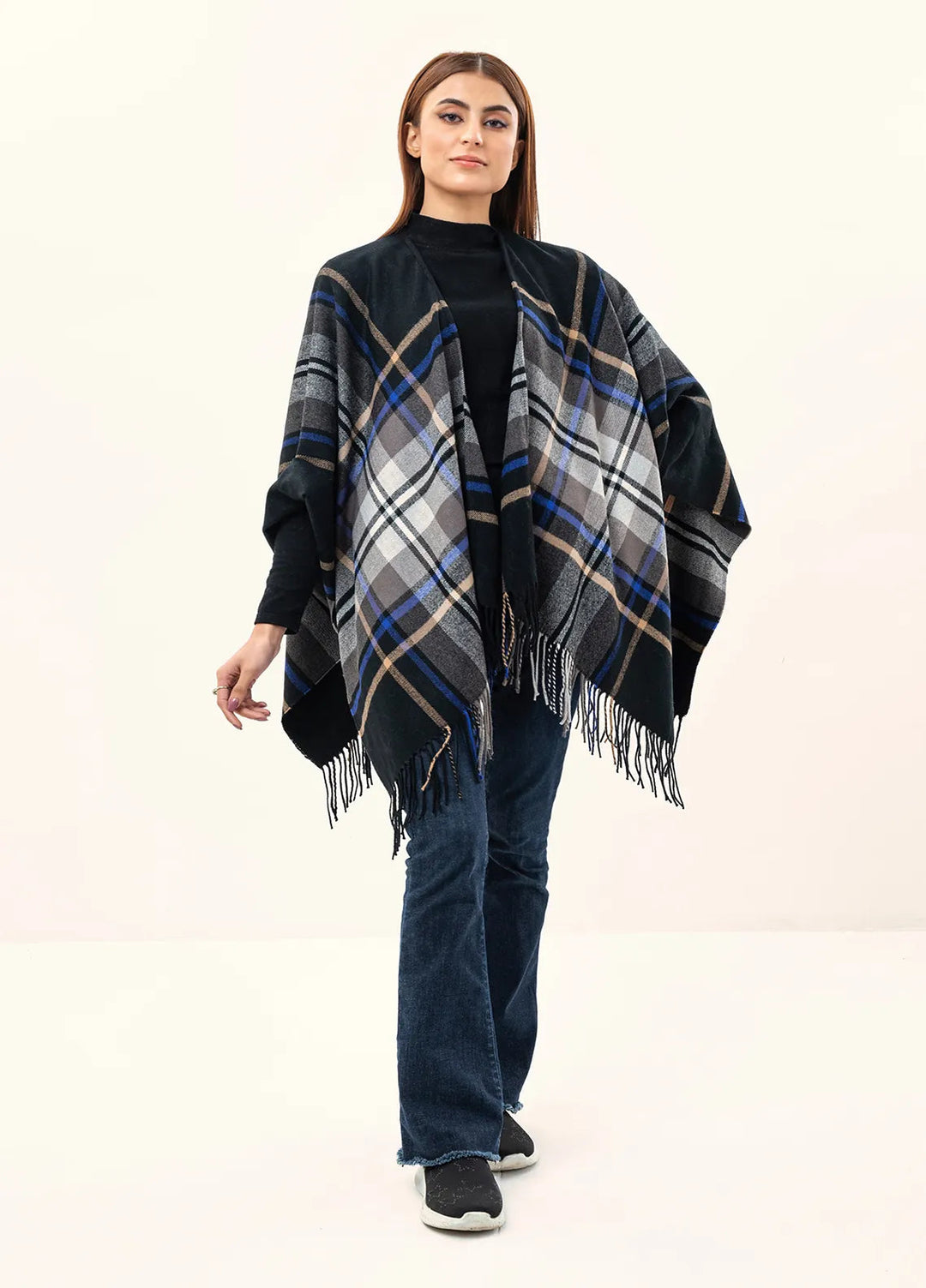 Manahils Polyester Luxury Cape Shawl 038