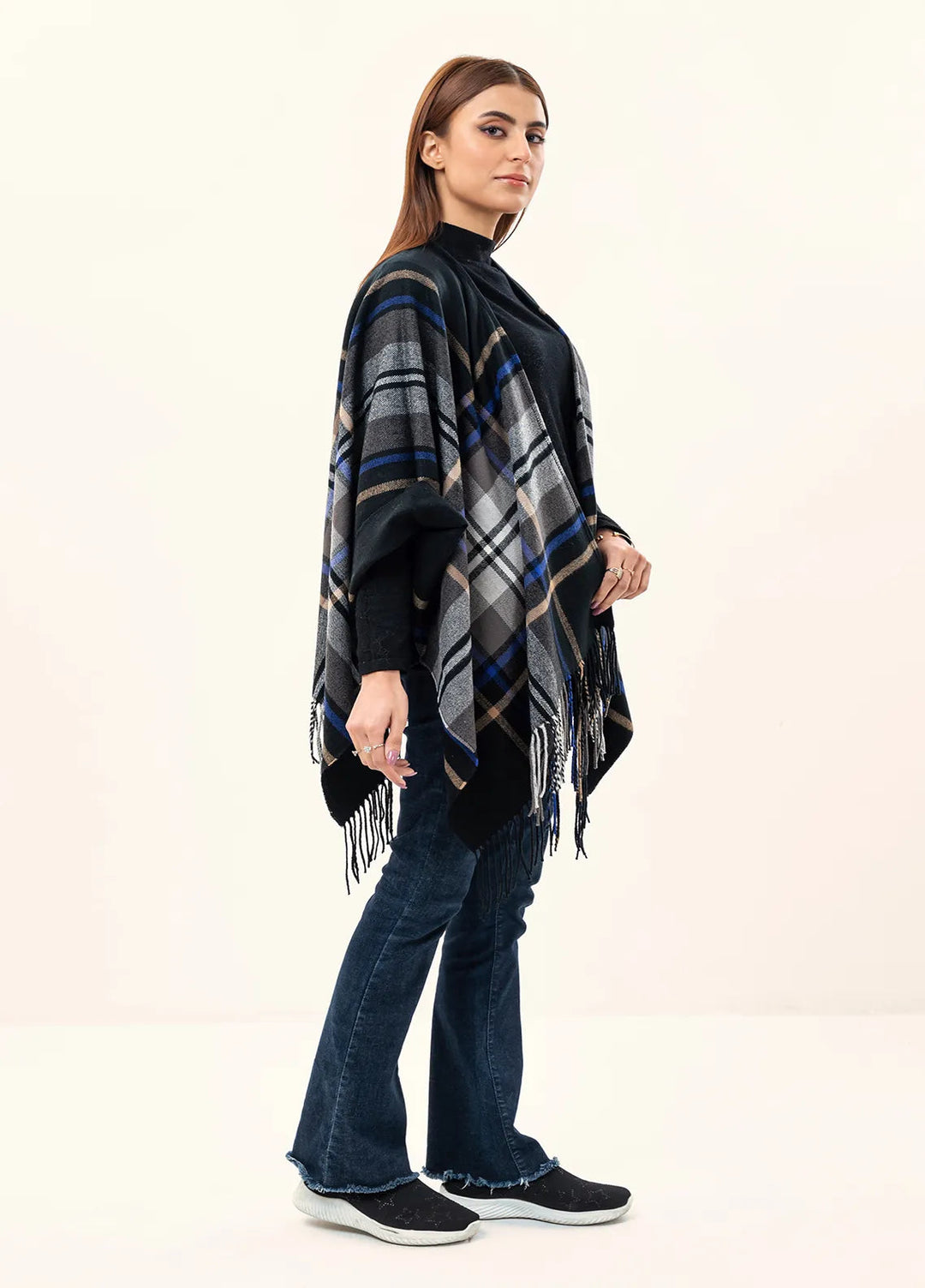 Manahils Polyester Luxury Cape Shawl 038