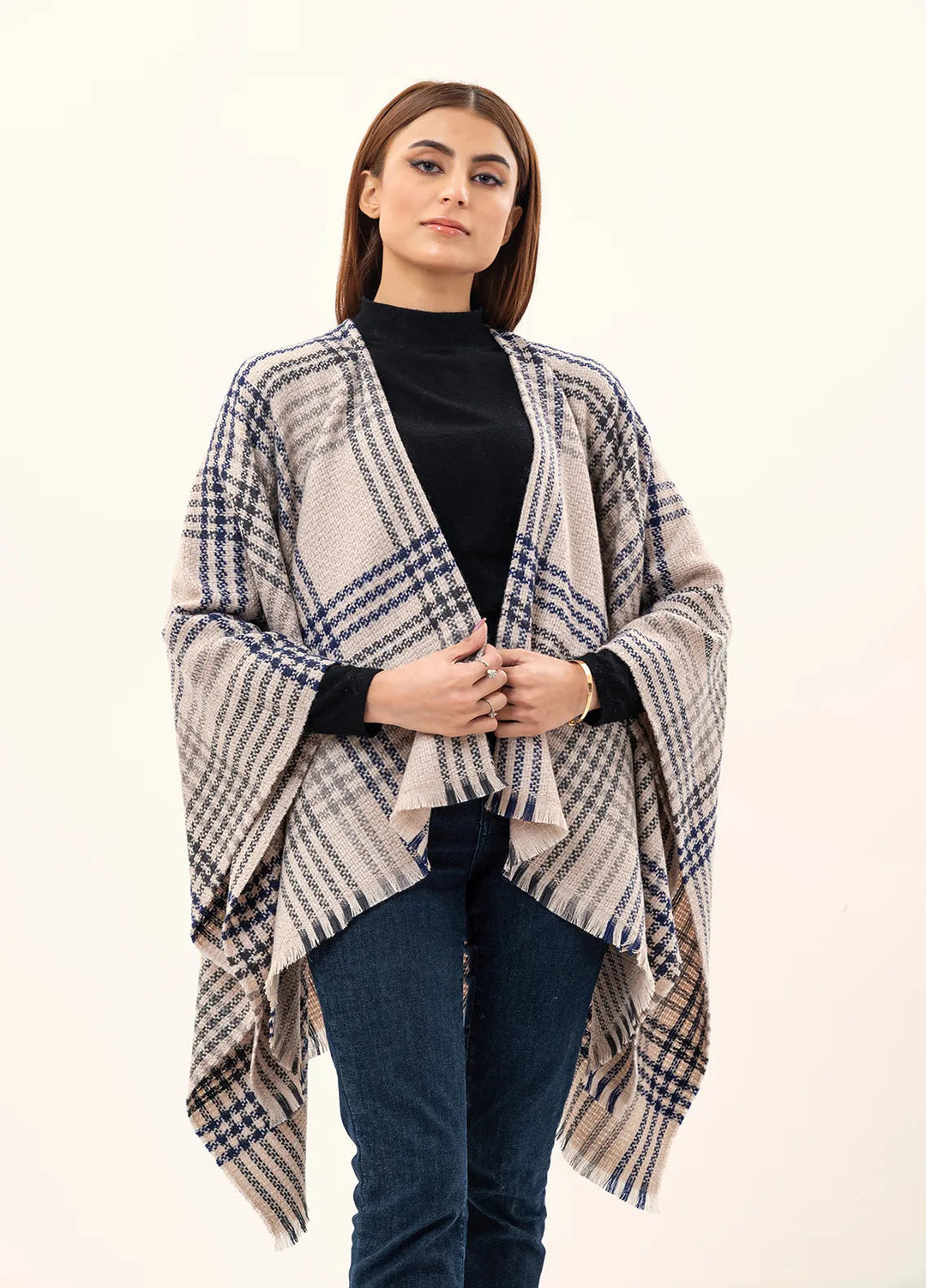 Manahils Polyester Luxury Cape Shawl 039