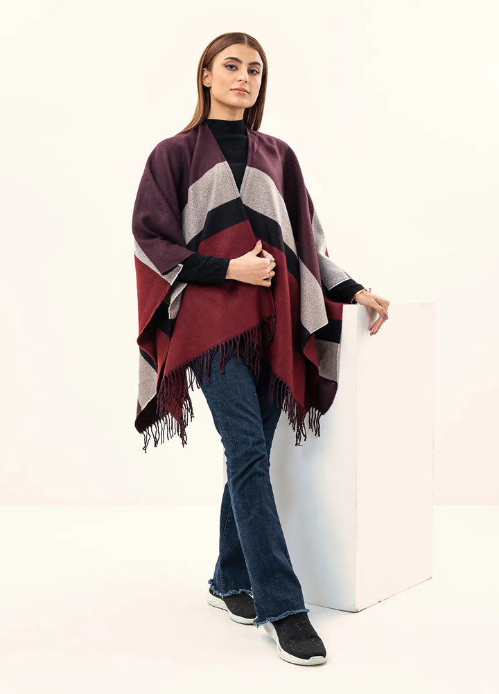 Manahils Polyester Luxury Cape Shawl 042