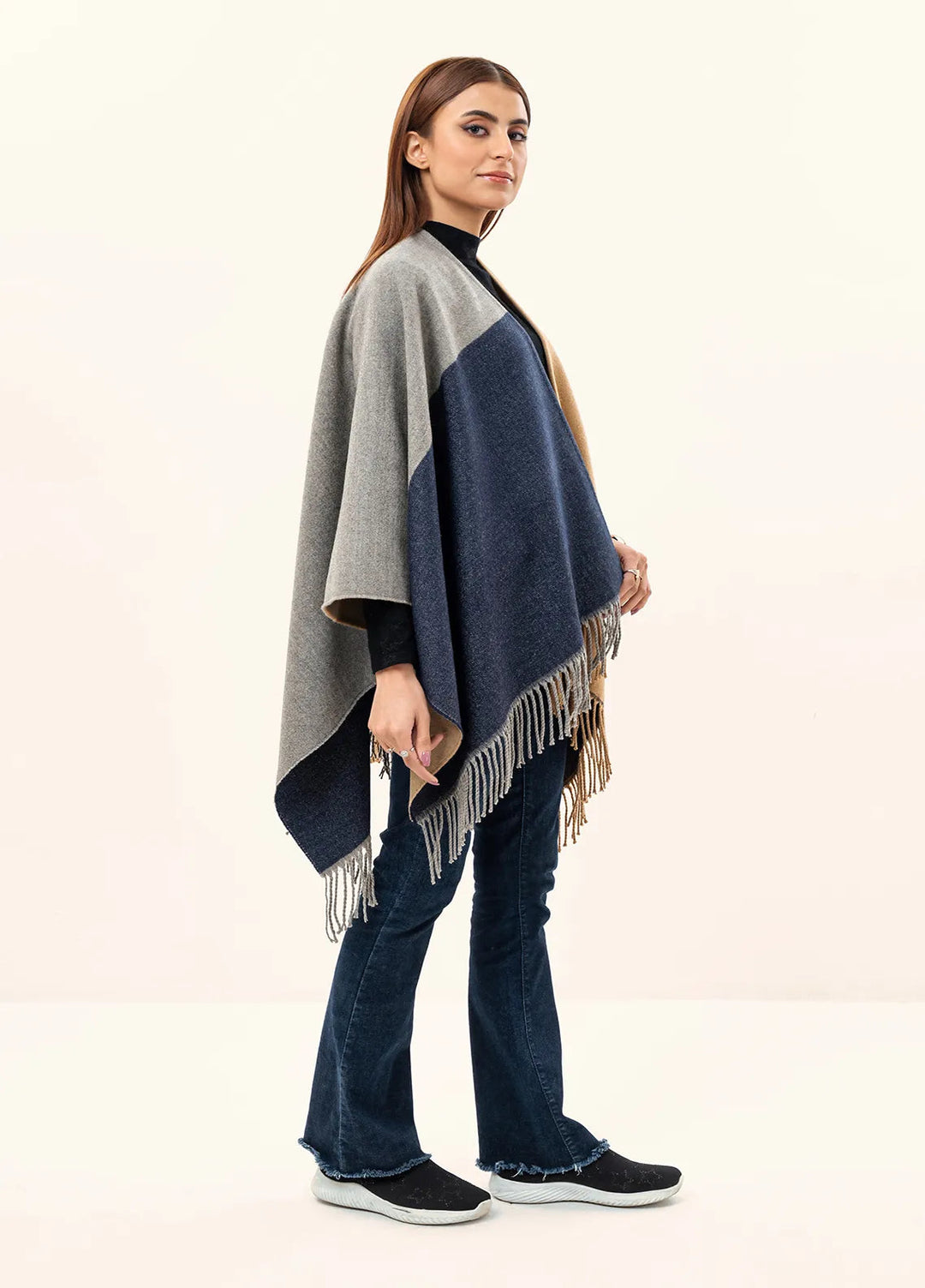 Manahils Polyester Luxury Cape Shawl 045