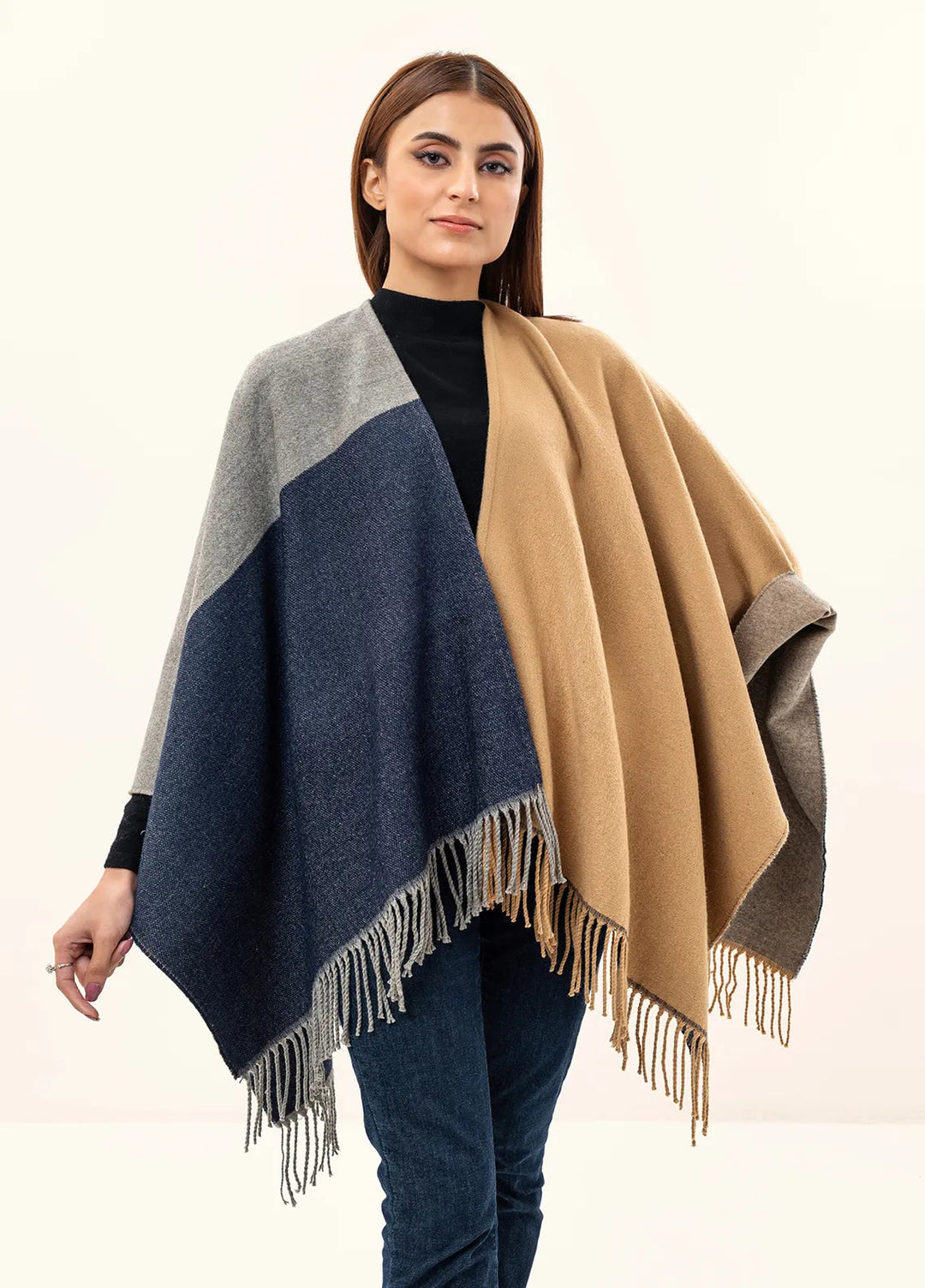 Manahils Polyester Luxury Cape Shawl 045