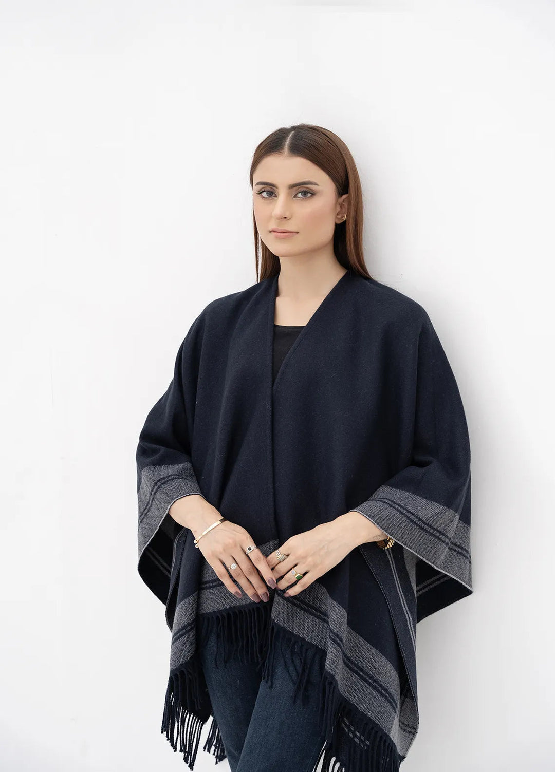 Manahils Polyester Luxury Cape Shawl 047