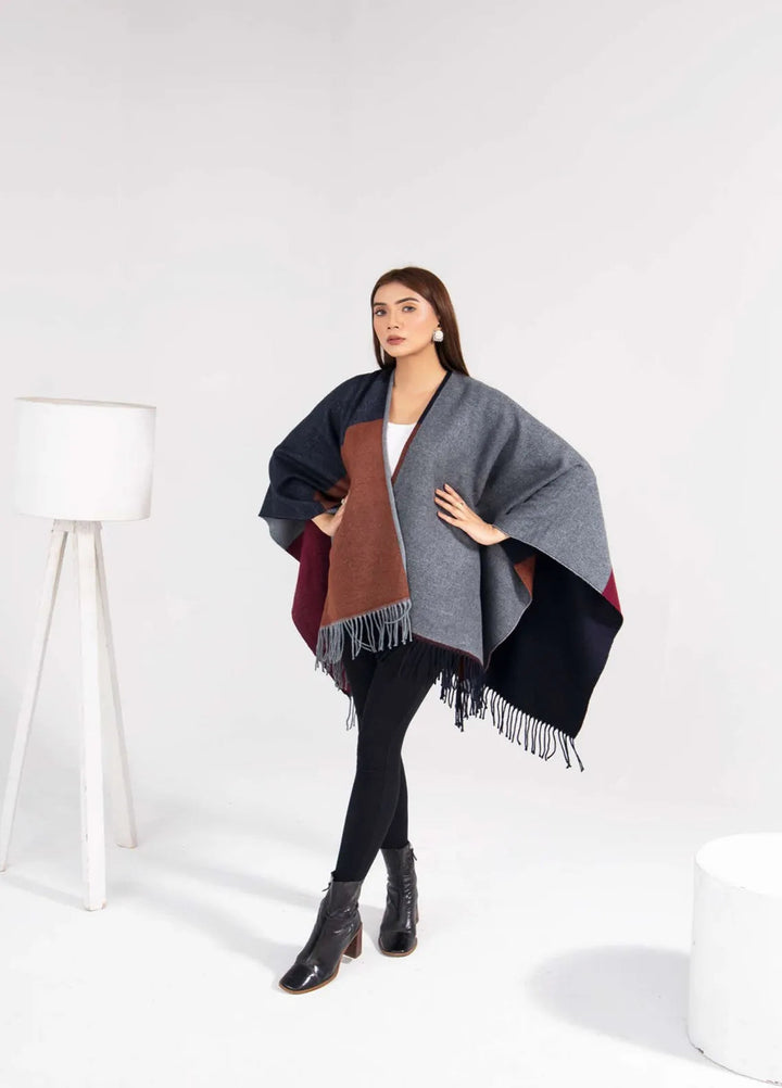 Manahils Polyester Luxury Cape Shawl 048