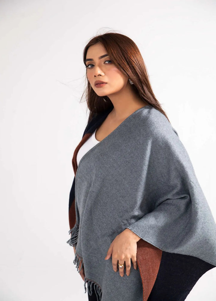 Manahils Polyester Luxury Cape Shawl 048