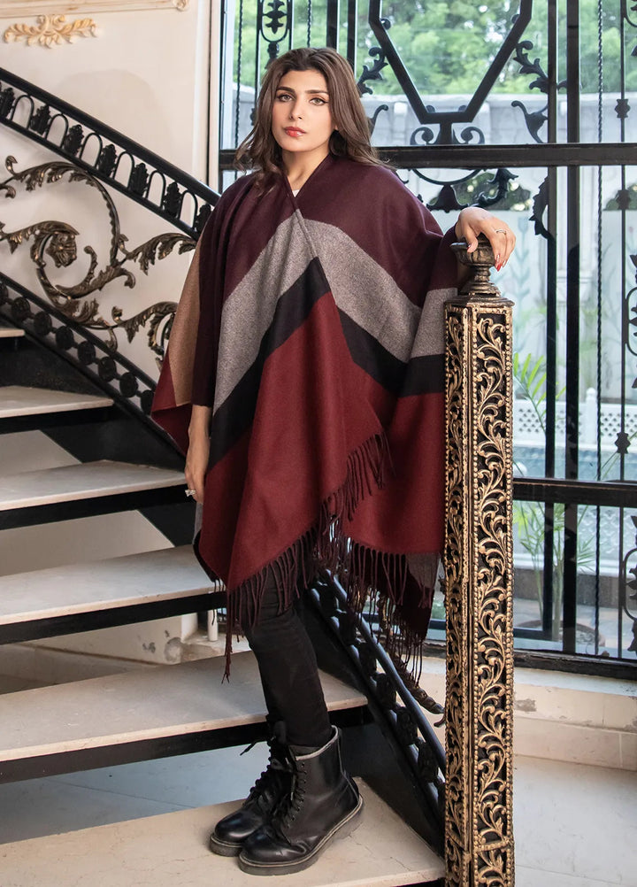 Manahils Polyester Luxury Cape Shawl 049