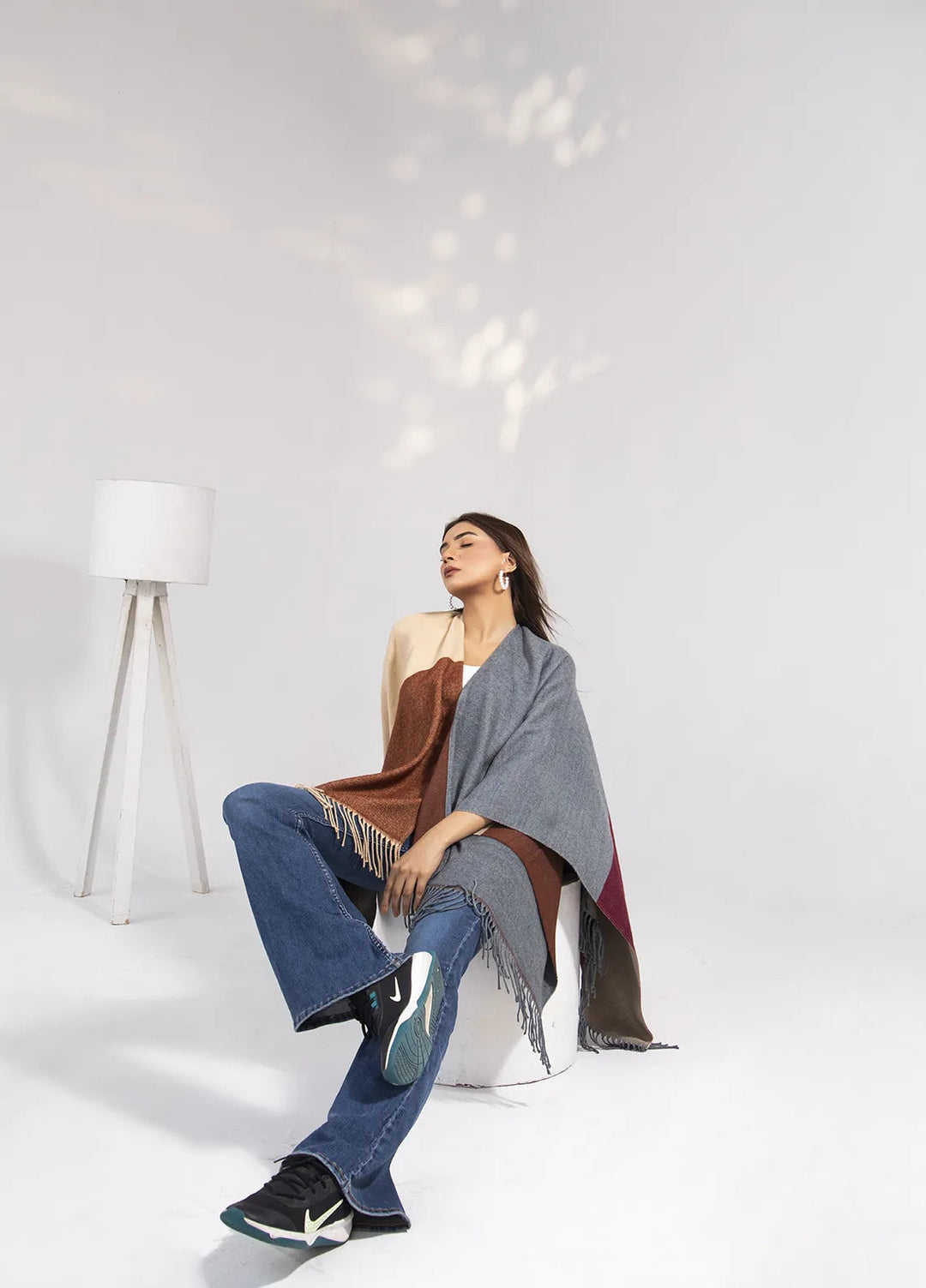 Manahils Polyester Luxury Cape Shawl 09