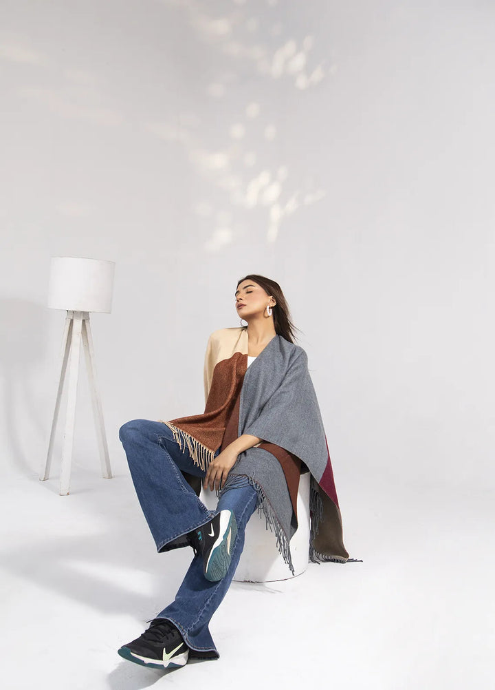 Manahils Polyester Luxury Cape Shawl 09