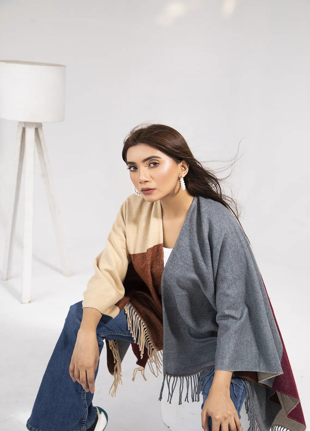 Manahils Polyester Luxury Cape Shawl 09