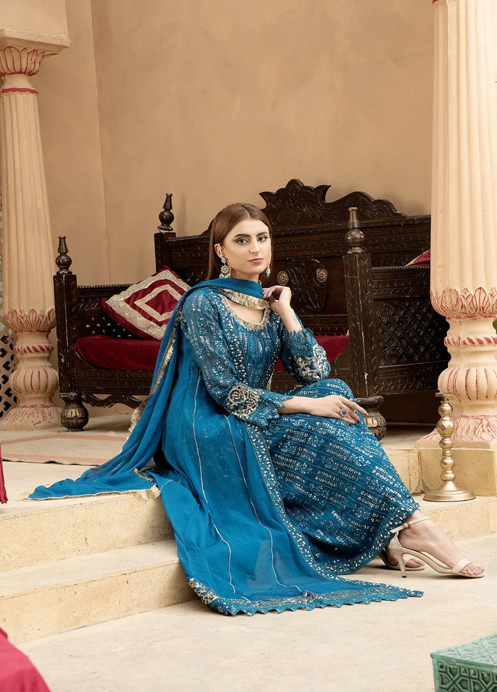 Manahils Pret Embroidered Chiffon 3 Piece Suit B-005-Zinc