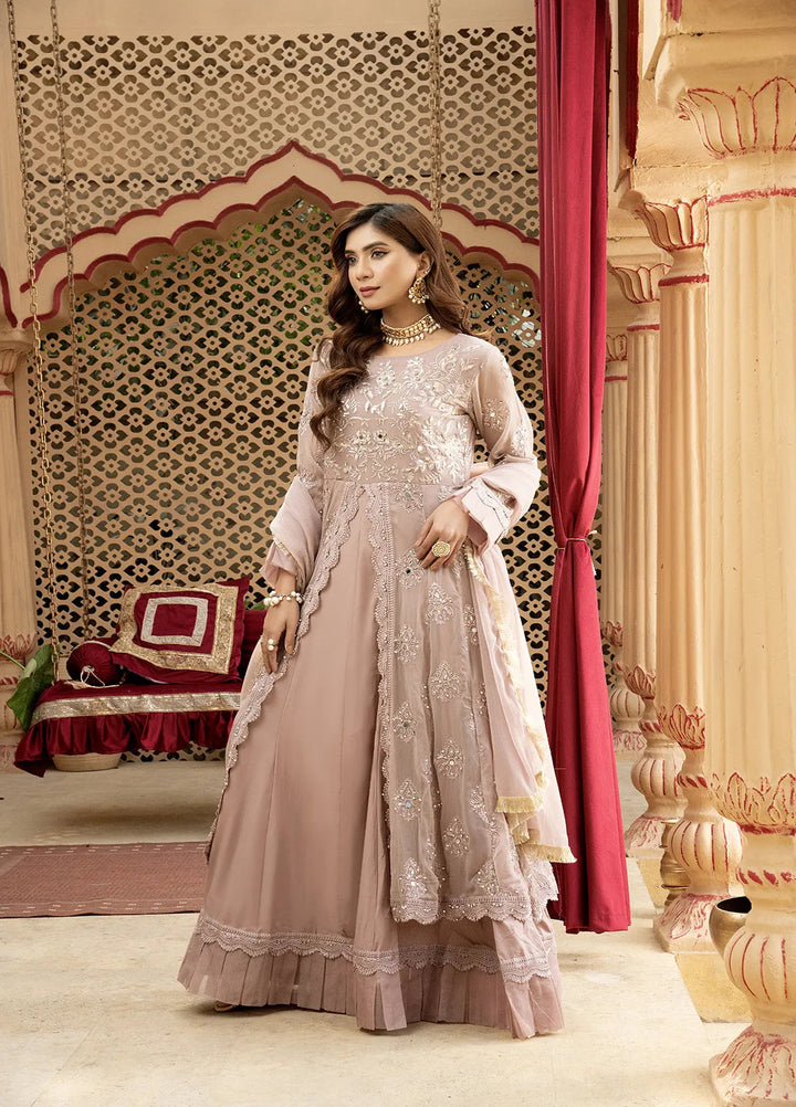 Manahils Pret Embroidered Chiffon 3 Piece Suit B 006 Lilac