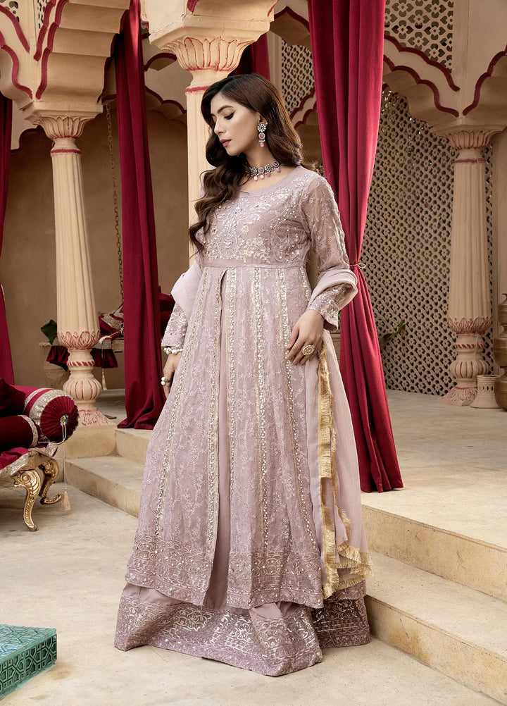Manahils Pret Embroidered Chiffon 3 Piece Suit B-007-Lilac