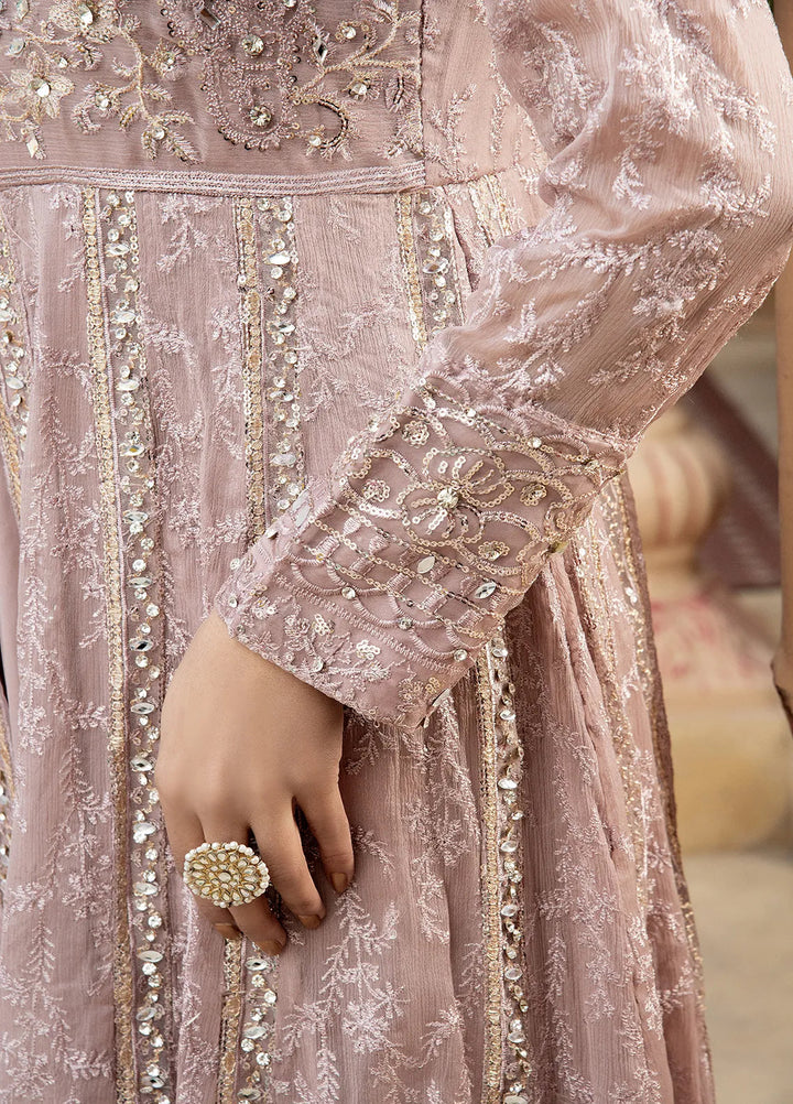 Manahils Pret Embroidered Chiffon 3 Piece Suit B-007-Lilac