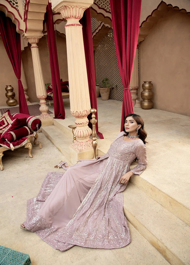 Manahils Pret Embroidered Chiffon 3 Piece Suit B-007-Lilac