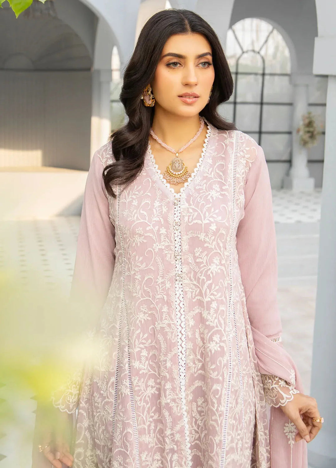 Manahils Pret Embroidered Chiffon 3 Piece Suit K-113