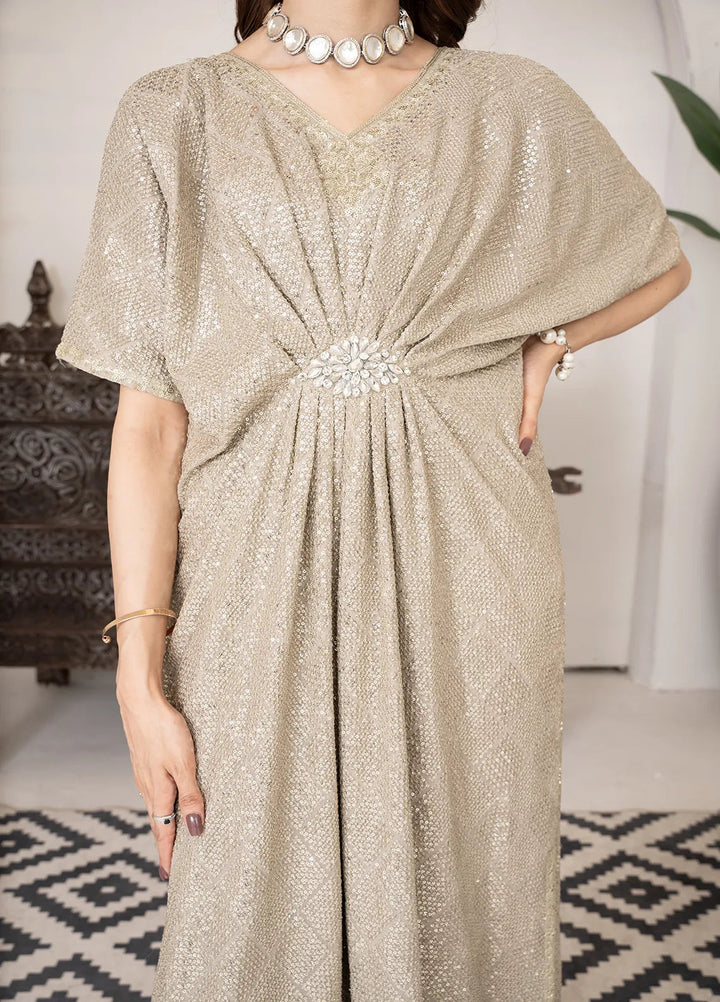 Manahils Pret Embroidered Chiffon 2 Piece Suit Wa 03-Beige