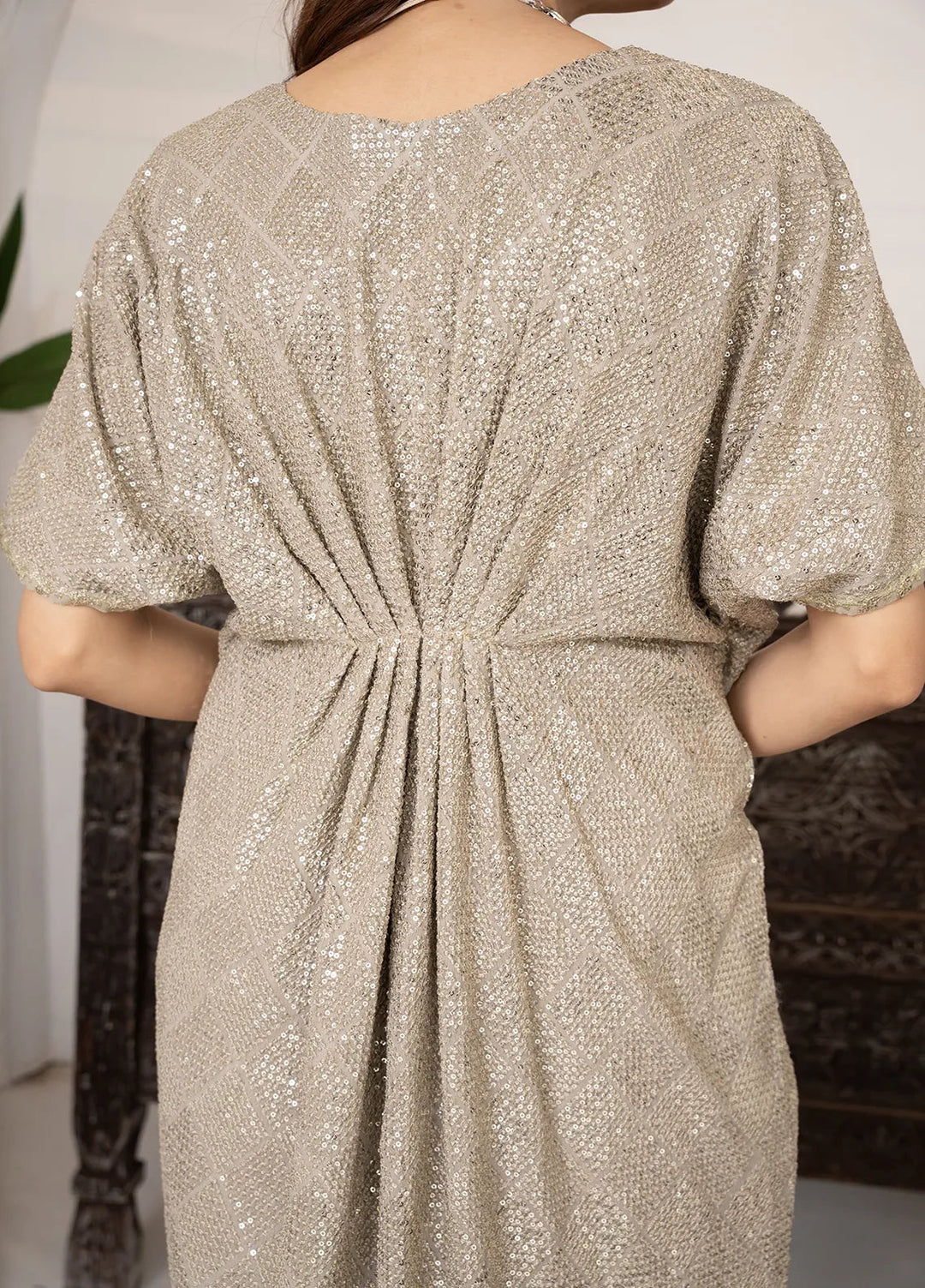 Manahils Pret Embroidered Chiffon 2 Piece Suit Wa 03-Beige