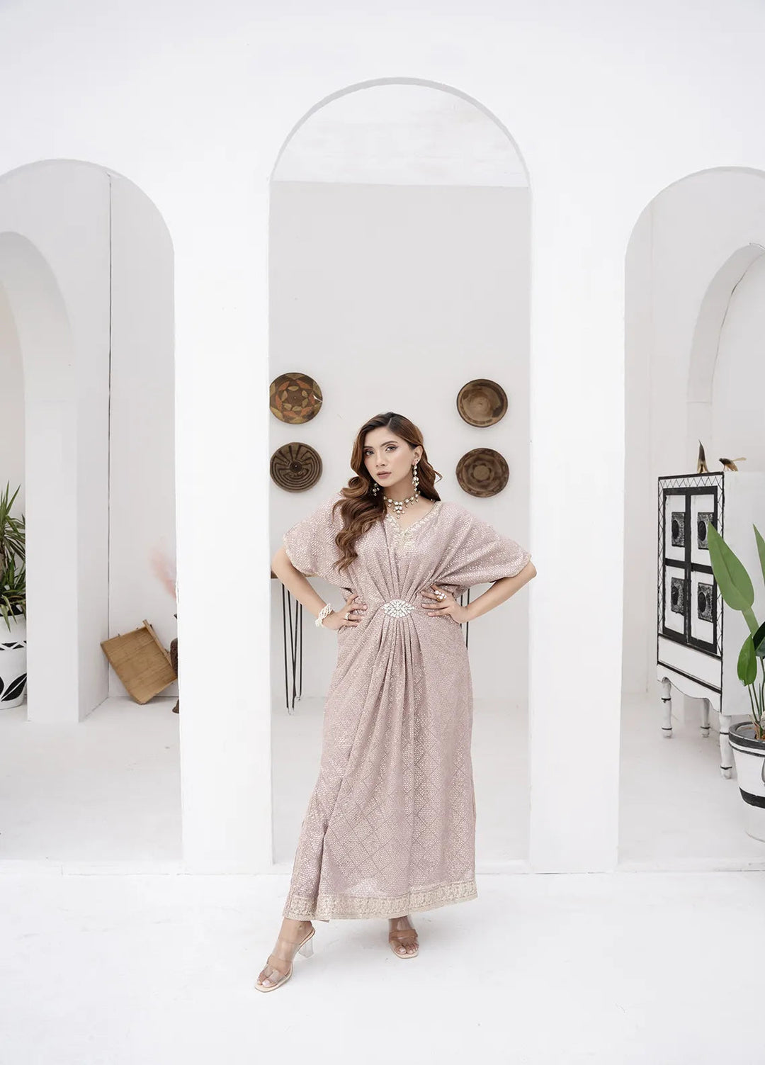 Manahils Pret Embroidered Chiffon 2 Piece Suit Wa 03-Lilac