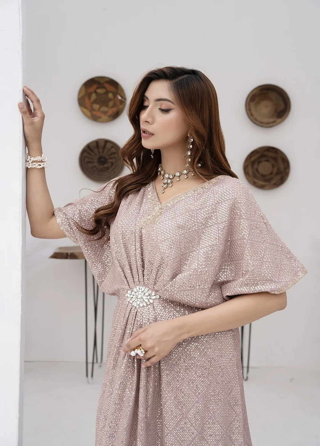 Manahils Pret Embroidered Chiffon 2 Piece Suit Wa 03-Lilac