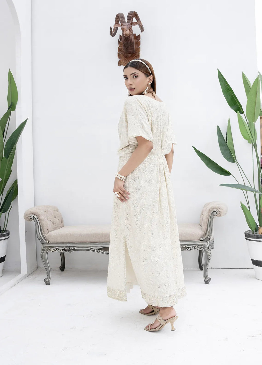 Manahils Pret Embroidered Chiffon 2 Piece Suit Wa 03-Off White