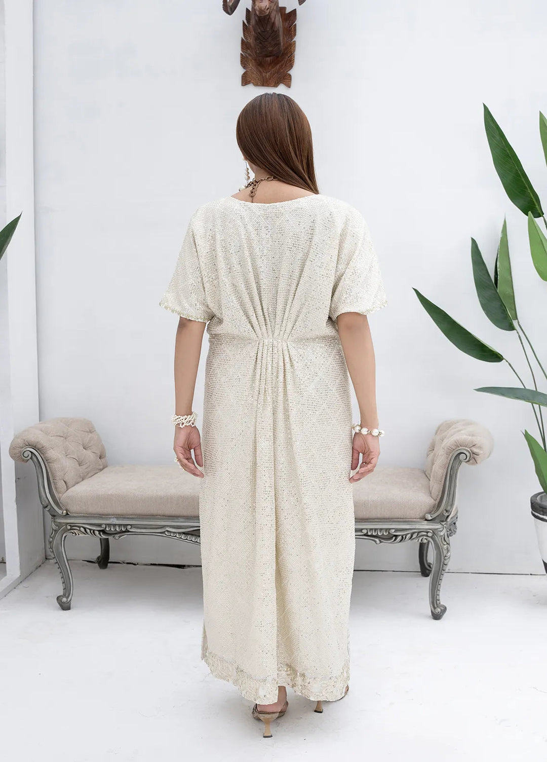 Manahils Pret Embroidered Chiffon 2 Piece Suit Wa 03-Off White