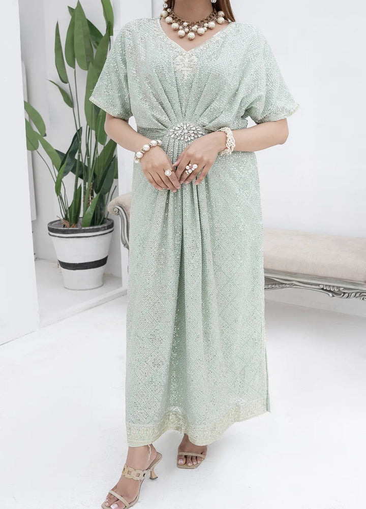 Manahils Pret Embroidered Chiffon 2 Piece Suit Wa 03-Pastel Green