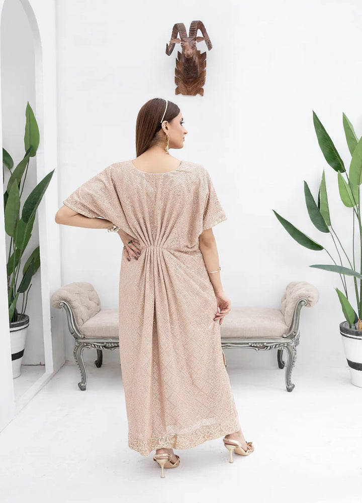 Manahils Pret Embroidered Chiffon 2 Piece Suit Wa 03-Peach