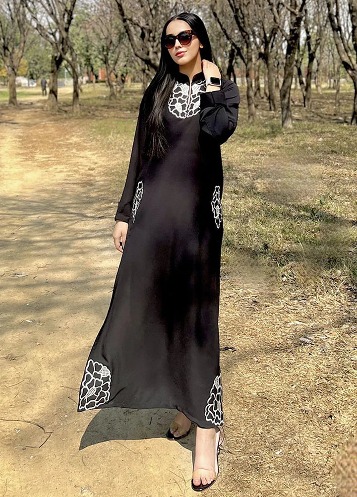 Manahils Pret Embroidered Georgette 2 Piece Suit Black Embroidered