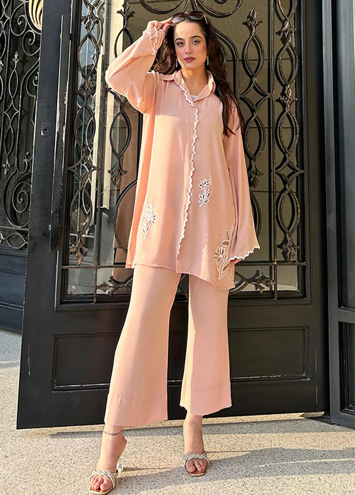 Manahils Pret Embroidered Georgette 2 Piece Suit Scallop