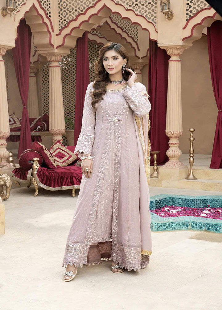 Manahils Pret Embroidered Chiffon 3 Piece Suit B-005-Lilac
