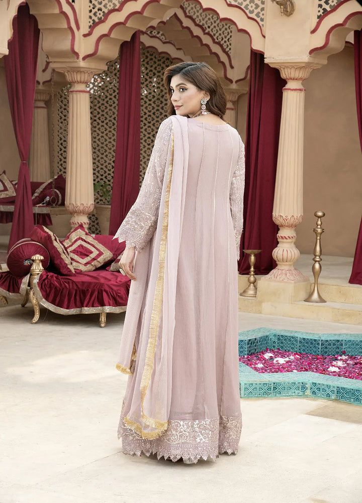Manahils Pret Embroidered Chiffon 3 Piece Suit B-005-Lilac