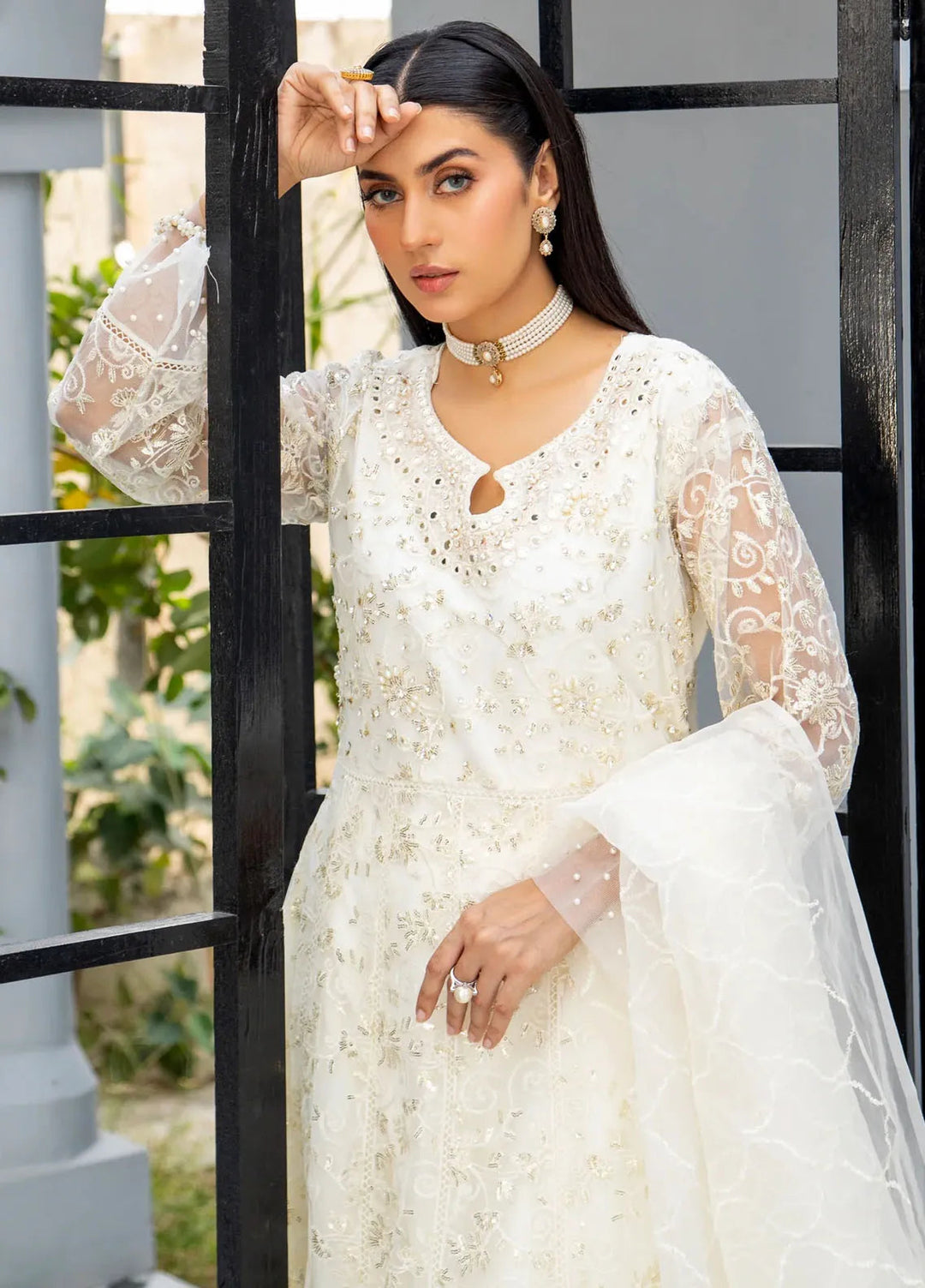 Manahils Pret Embroidered Net 3 Piece Suit K-157