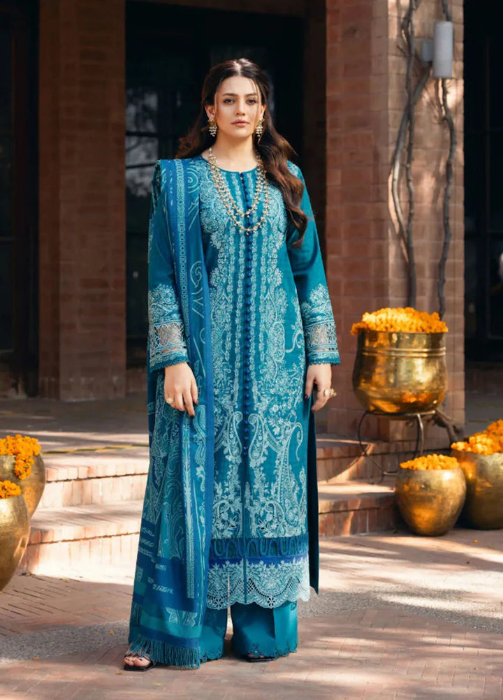 Manara Embroidered Jacquard Suit Unstitched 3 Piece MNA24LW LW-02 Kashmiri - Winter Collection