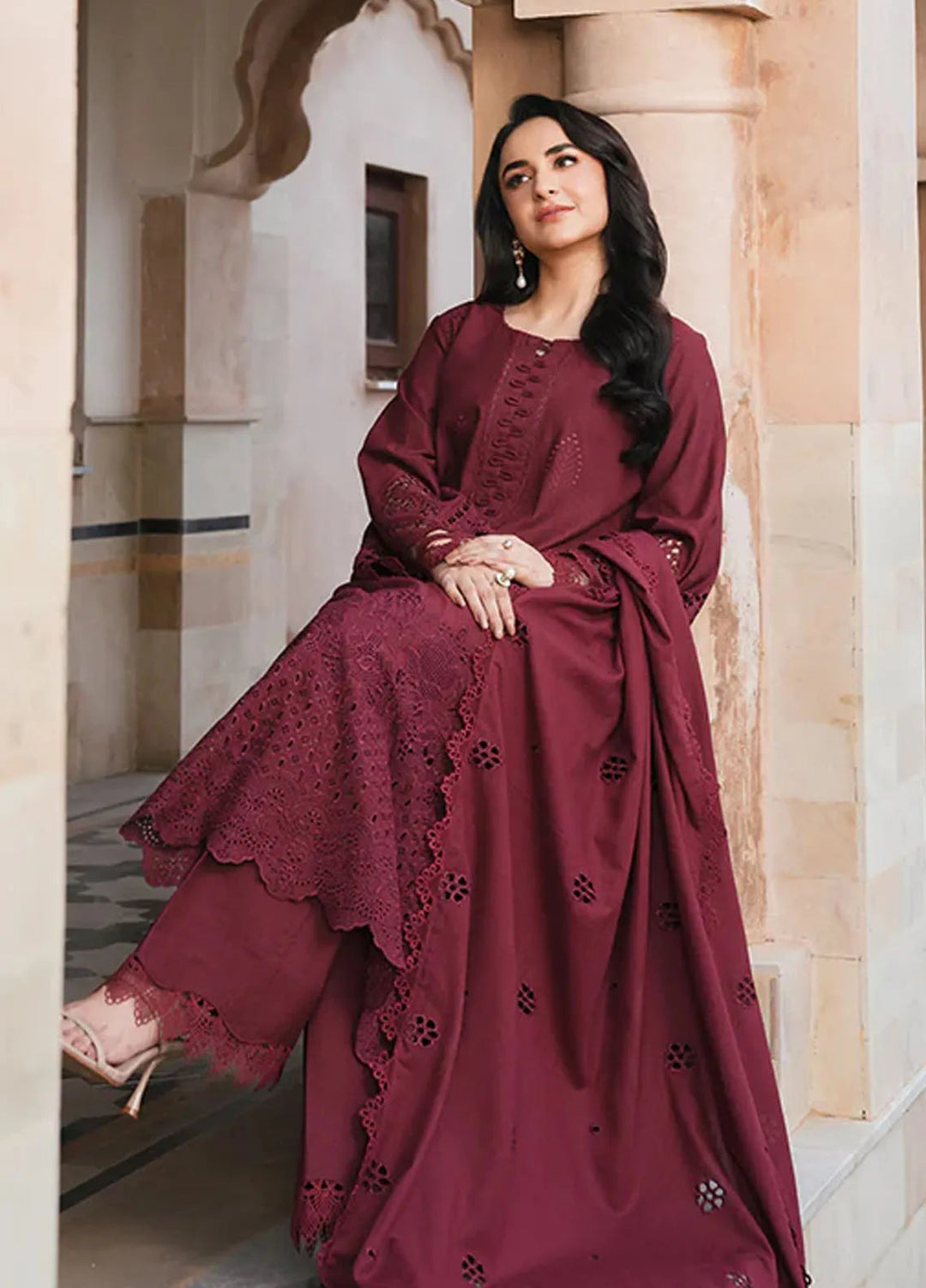 Manara Embroidered Karandi Suit Unstitched 3 Piece MVK-05 Gulaal - Winter Collection