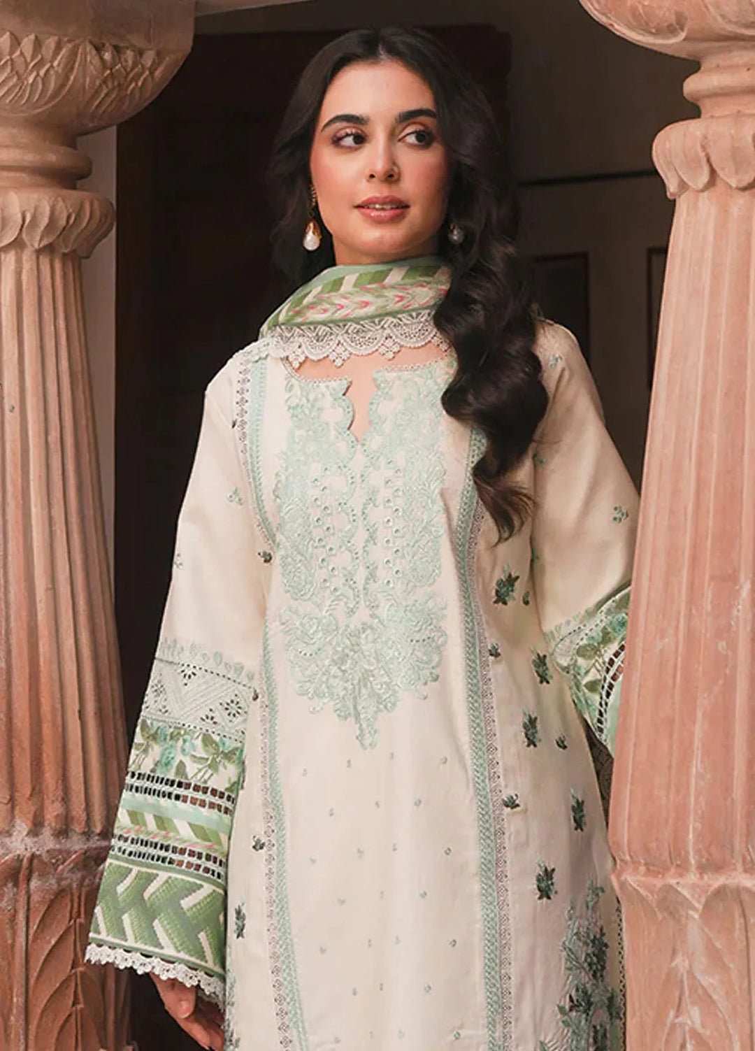 Manara Embroidered Karandi Suit Unstitched 3 Piece MVK-11 Zircon - Winter Collection