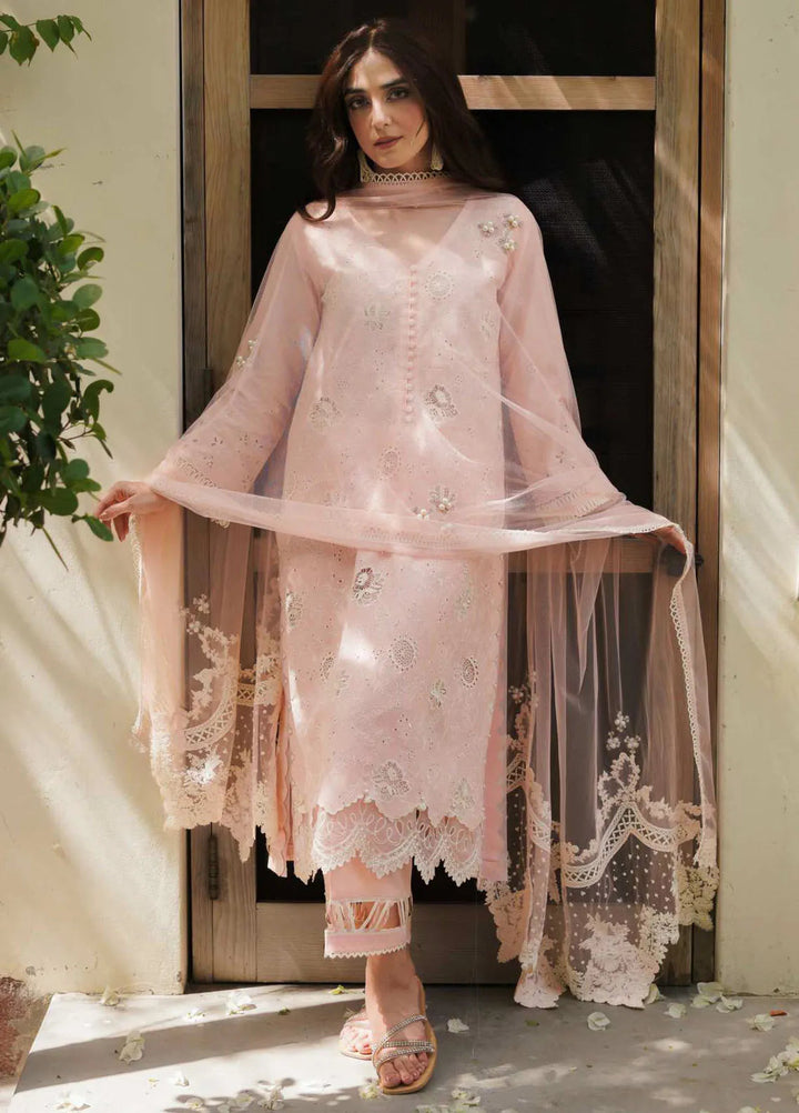 Manara Embroidered Lawn Suit Unstitched 3 Piece MNA24L ML-02 Primrose - Luxury Collection