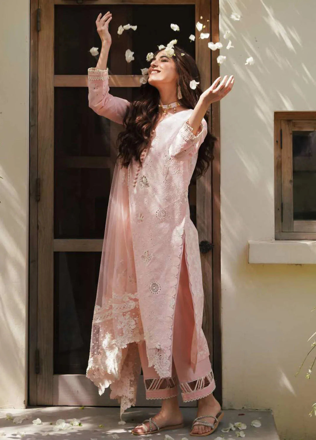 Manara Embroidered Lawn Suit Unstitched 3 Piece MNA24L ML-02 Primrose - Luxury Collection