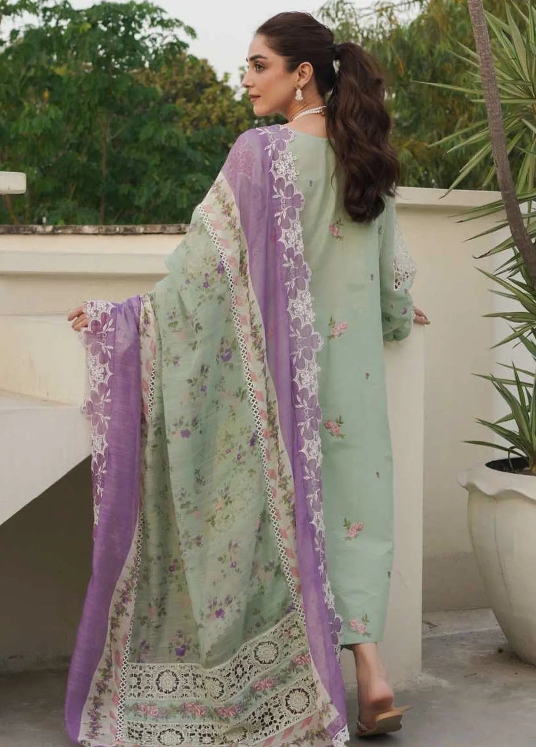 Manara Embroidered Lawn Suit Unstitched 3 Piece MNA24L ML-03 Amalia - Luxury Collection